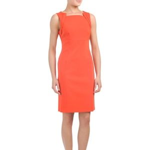 Premise Orange Sleeveless Sheath Dress